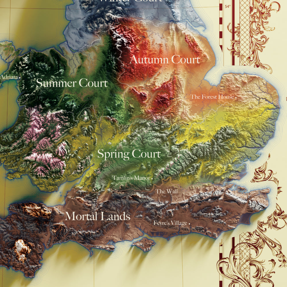3D Relief Map of Prythian - ACOTAR | Fantasy Map for Collectors – Way ...